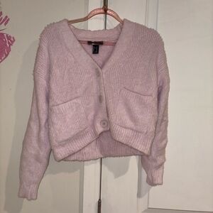 Forever 21 Light Pink Button-Up Cardigan